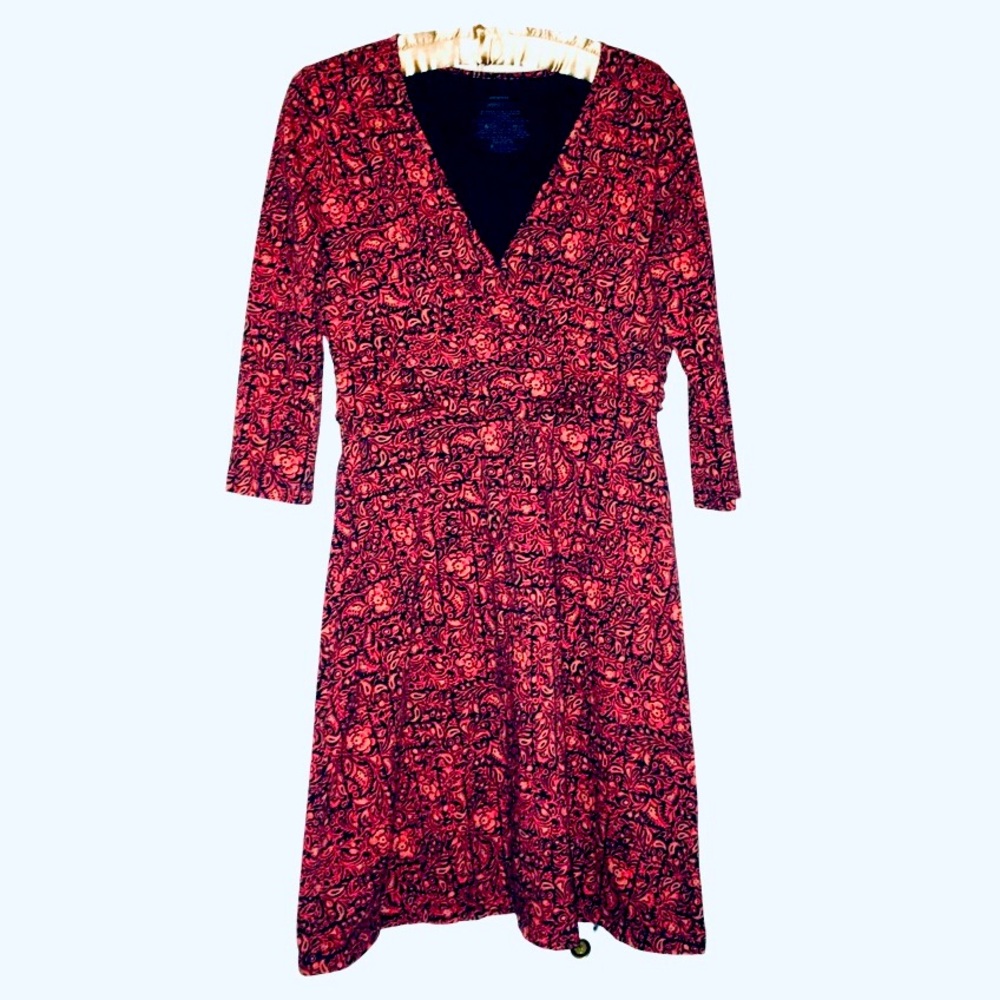 Patagonia Red & Black Paisley Midi Dress